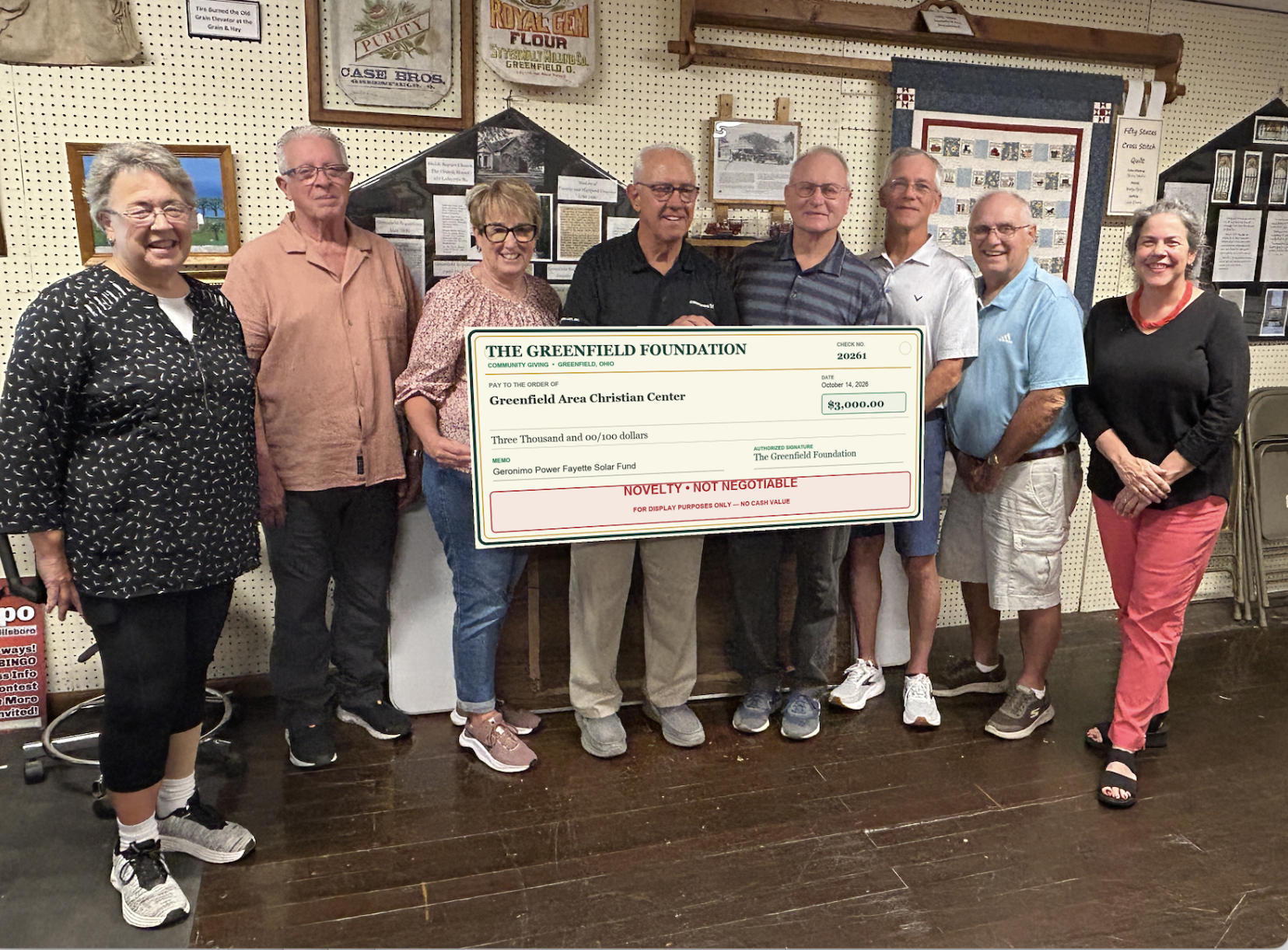 Mike R Pence Four local organizations receive Greenfield Foundation/Geronimo Power ...